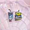 Charming Threeeyed Alien Cartoon Character Brooch Durable Alloy Pin For Unisex Fashion