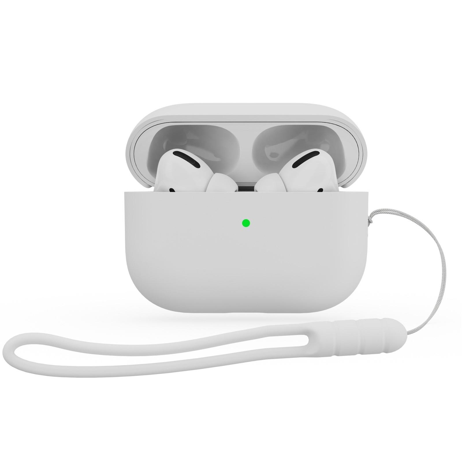

Новый силиконовый чехол для Apple-Airpods-Pro2, кожаные чехлы для наушников Bluetooth с ремешком One Size белый