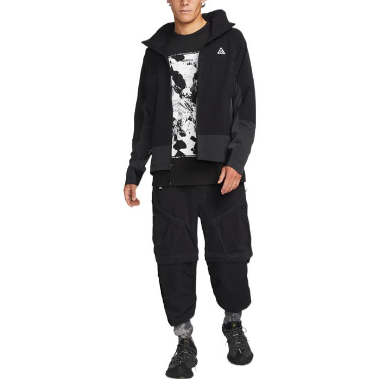 Nike ACG Sun Farer Patchwork Letter Print Zip Jacket Men Jackets Black DH3104-010
