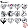 Bamoer 925 Silver Heart Dove Charm Love Beads Warmth Safety Chain Pet Family Sweet For Women DIY Fine Jewelry