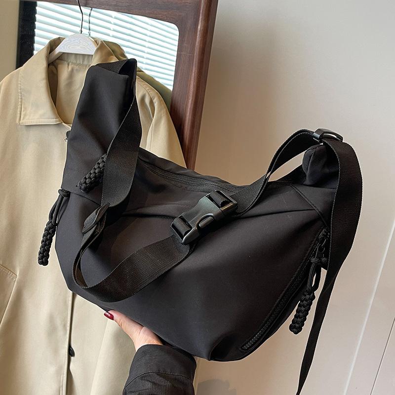 Women's Bag Spring and Autumn New Campus Sports Style Versatile Commuter Shoulder Messenger Bag Oxford Cloth Dumpling Bag