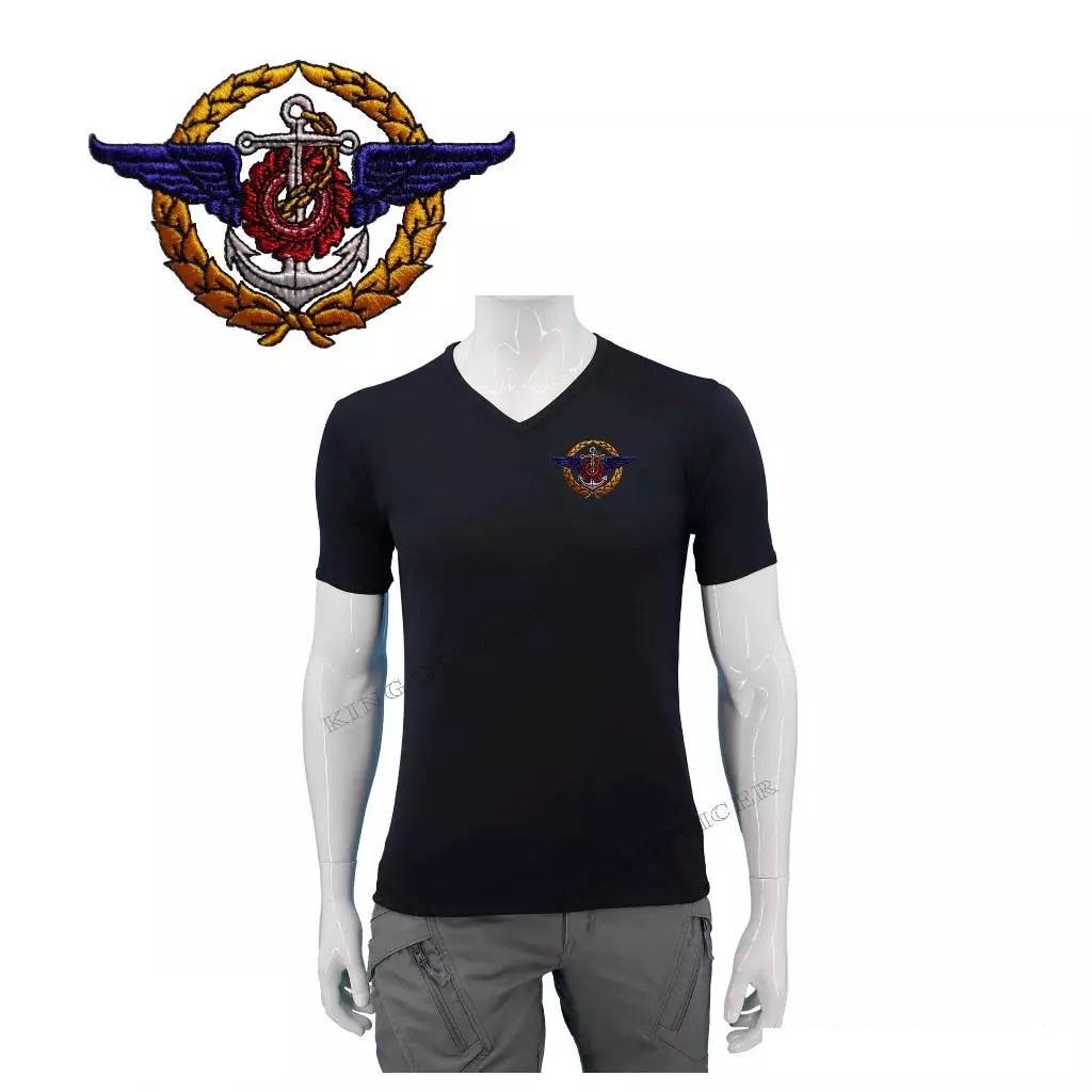 Embroidered Emblem Thai Armed Forces T Shirt Military Soldier Thailand Flag Undershirt V Neck Print Short Sleeve Quick Dry Uniform Men Women Unisex