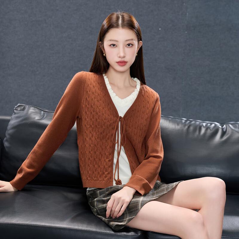 

Sancai Women s Plus Size Faux Two-Piece Cable Knit V-Neck Sweater M 160/88B