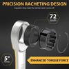 1PCS Ratchet Wrench Flexible Head Combination Torque Dual-use Car Hand Repair Tools Multitool Keys Chrome Vanadium Steel Spanner