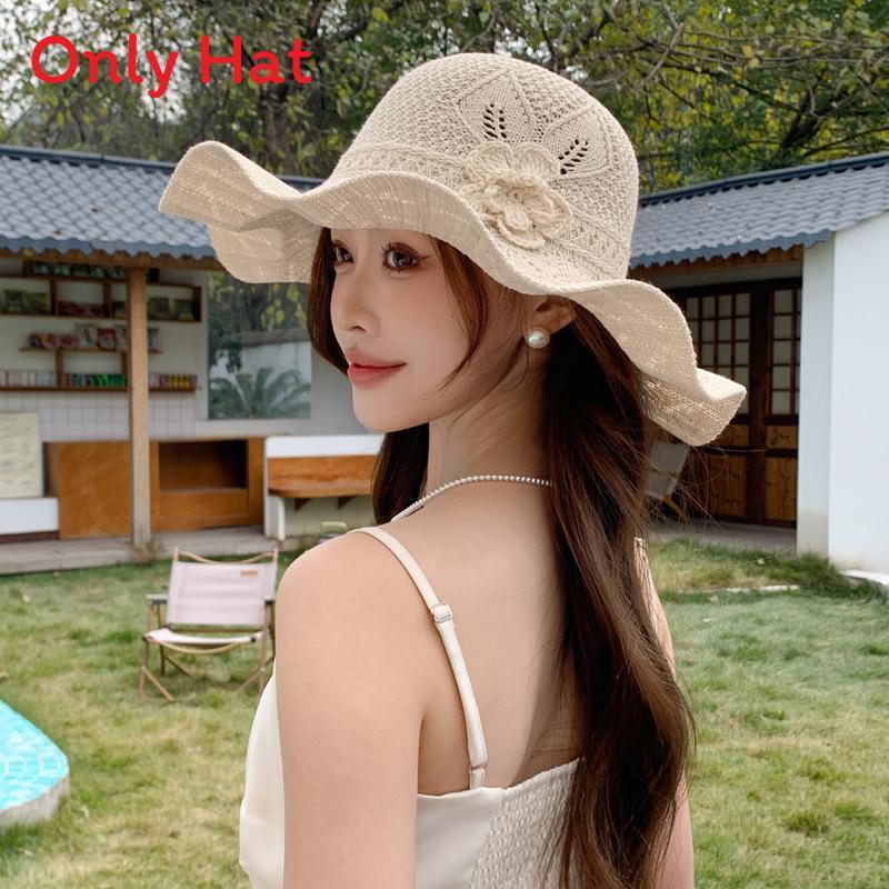 Ladies Wide Brim Sun Hat With Breathable Polyester Material For Uv Sunshade