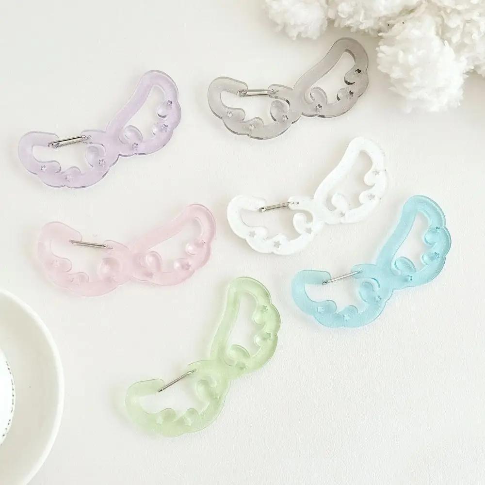 New Wings Stars Shape Carabiner Acrylic Candy Color Card Holder Keychain Multipurpose Keyring Hook
