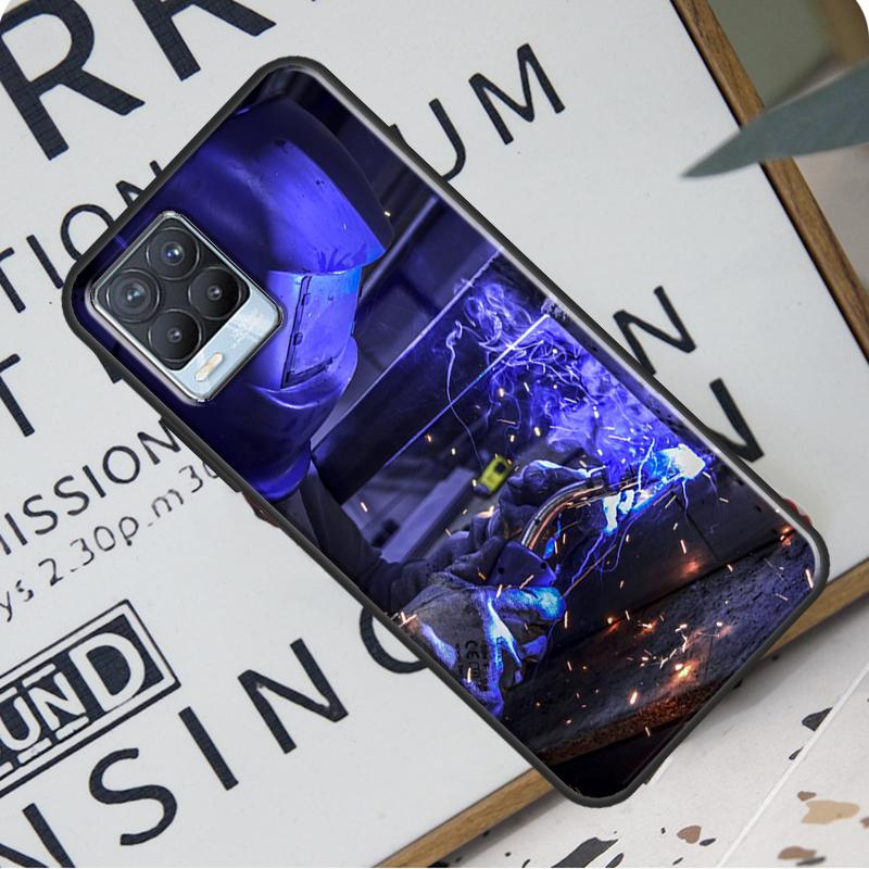 Welder Welding Metal Worker Case For Realme C21 C11 C15 GT Neo2 Master 8 Pro 8i OnePlus 9 Pro 8T 9R Nord2 Coque Cover