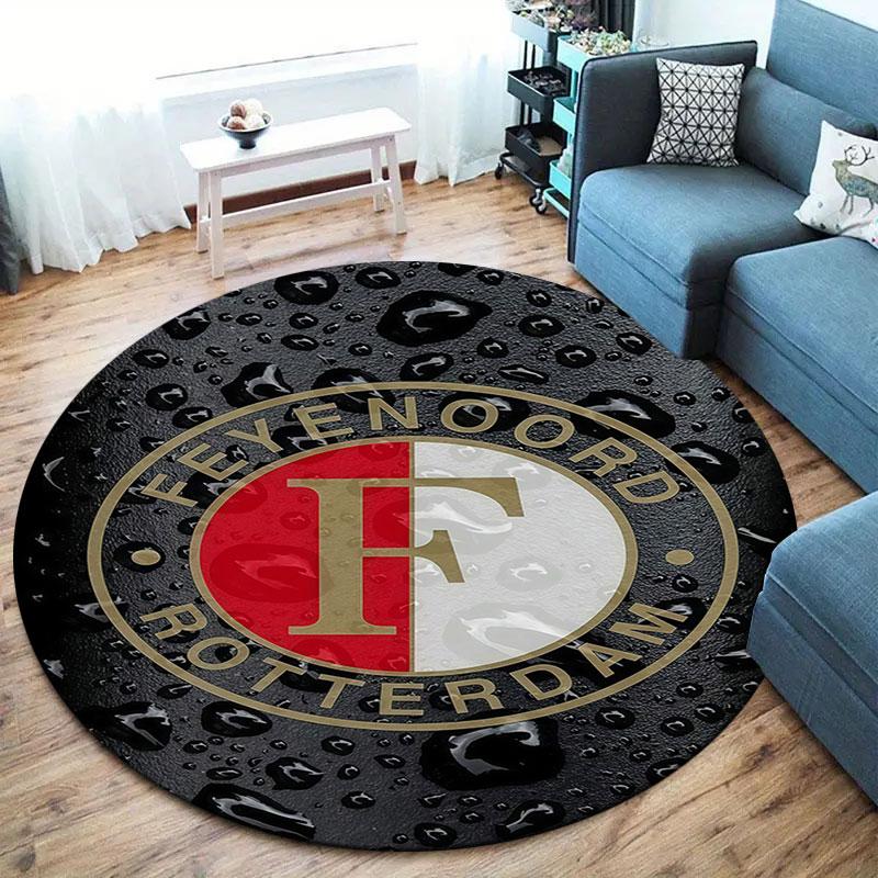 Feyenoord Round Area Rug,Carpet Rug for Living Room Bedroom Sofa Playroom Decor,Non-slip Floor Mat