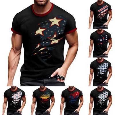 Ανδρικό Μοντέρνο T-Shirt, Street Casual Ρούχο με Κοντά Μανίκια