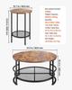 3 Pieces Round Coffee Table Sets, 80 cm Industrial Living Room Table with 2 End Side Tables, Easy Assembly Coffee and End Tables Sets with Metal Legs,