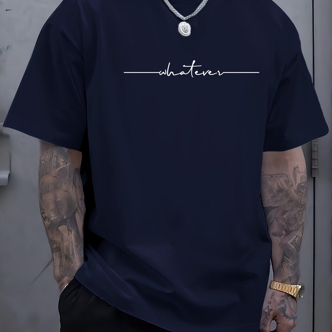 

Летняя мужская повседневная свободная футболка большого размера из 100% хлопка с буквенным узором и коротким рукавом, удобная спортивная футболка с круглым вырезом XXL