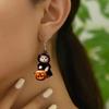 1 Pair Cat Portable Pumpkin Earrings Acrylic Flat Creative Halloween Funny Ghost Kids Earrings