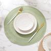 Round Braided Placemats Heat-Resistant Placemats for Dining Tables Stain-Proof 15 inch Non Slip Kitchen Table Place Mats Natural Farmhouse Decor