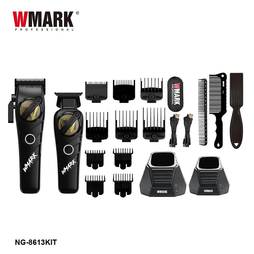 

WMARK Hair Trimmer Electric Hair Clipper Cordless Haircut Adjustable Haircut Machine DLC Blade Hair Trimmer for Men NG-8613 KIT чёрный
