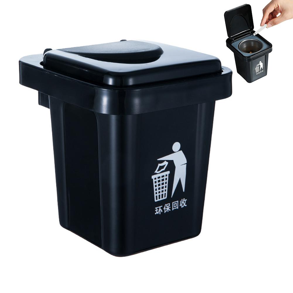 Trash Can Ashtray With Lid Stainless Steel Ashtray Bathroom Wall Hanging Notch Anti-fly Ash Ashtray Bathroom Toilet Ash Holder