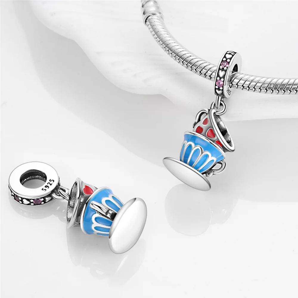 Decorative Beads Plata Originales Blue Series Beads For Charms Real Copper Bracelet Beads Jewellery Making Women'S Gift Idea