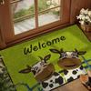 VIKAMA Cartoon Cow Welcome Doormat Anti Slip Dirt Resistant Indoor Outdoor Entrance Rug Porch Kitchen Bedroom Home Decor Carpet