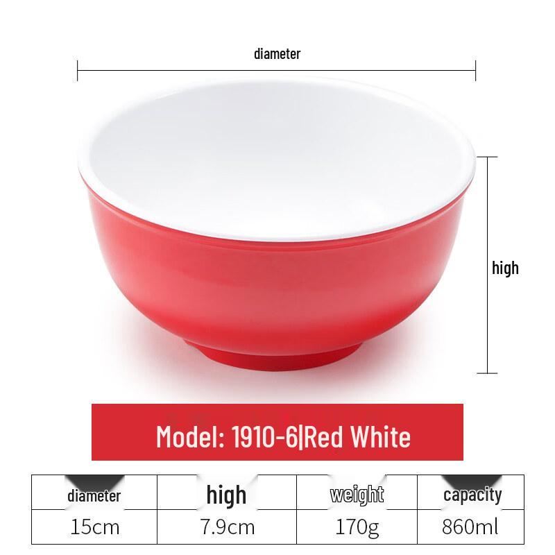 Yipan Melamine Faux Porcelain Deep Bowl Set (5-Pack)