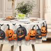 1 Piece Halloween Black And Orange Pumpkin Tablecloth, Black Bat For Day Of The Dead, Party Decorations