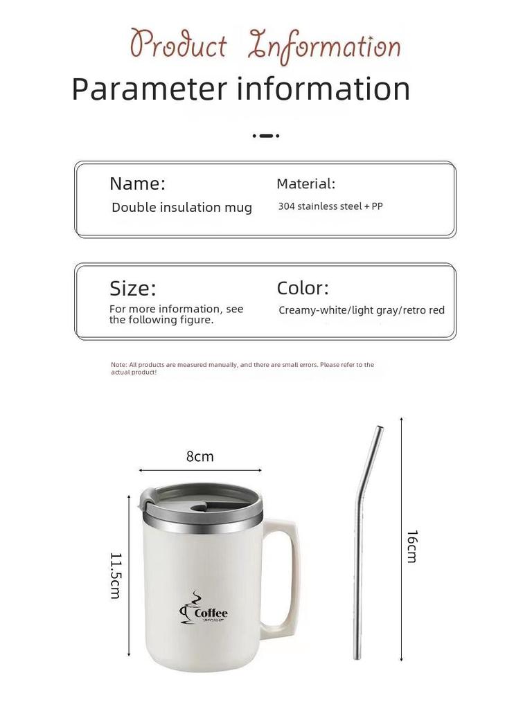 Insulated Stainless Steel Office Coffee Mug with Lid