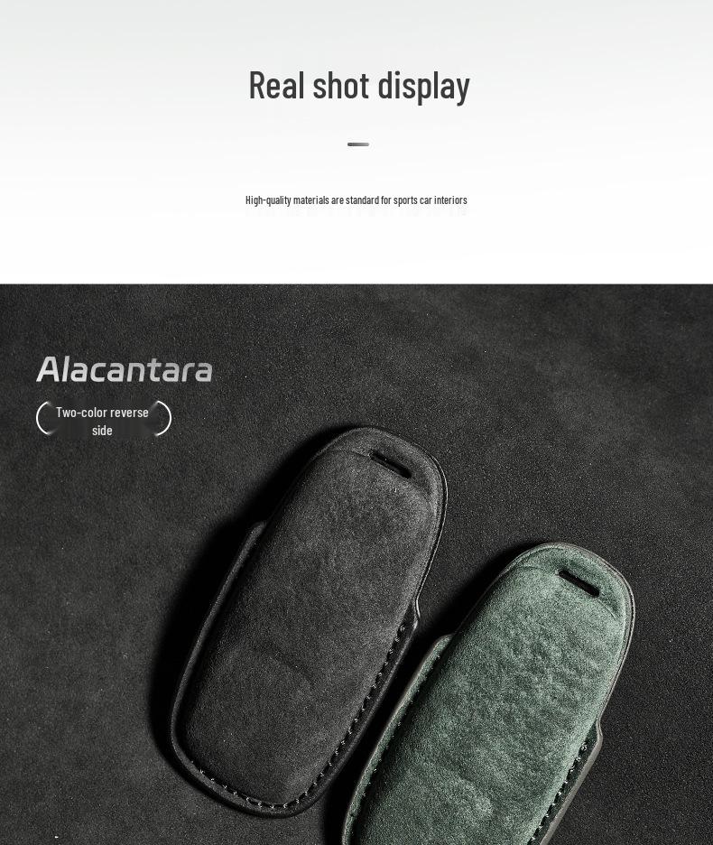Suede Leather Key Case for Aion Aino S with V-Buckle