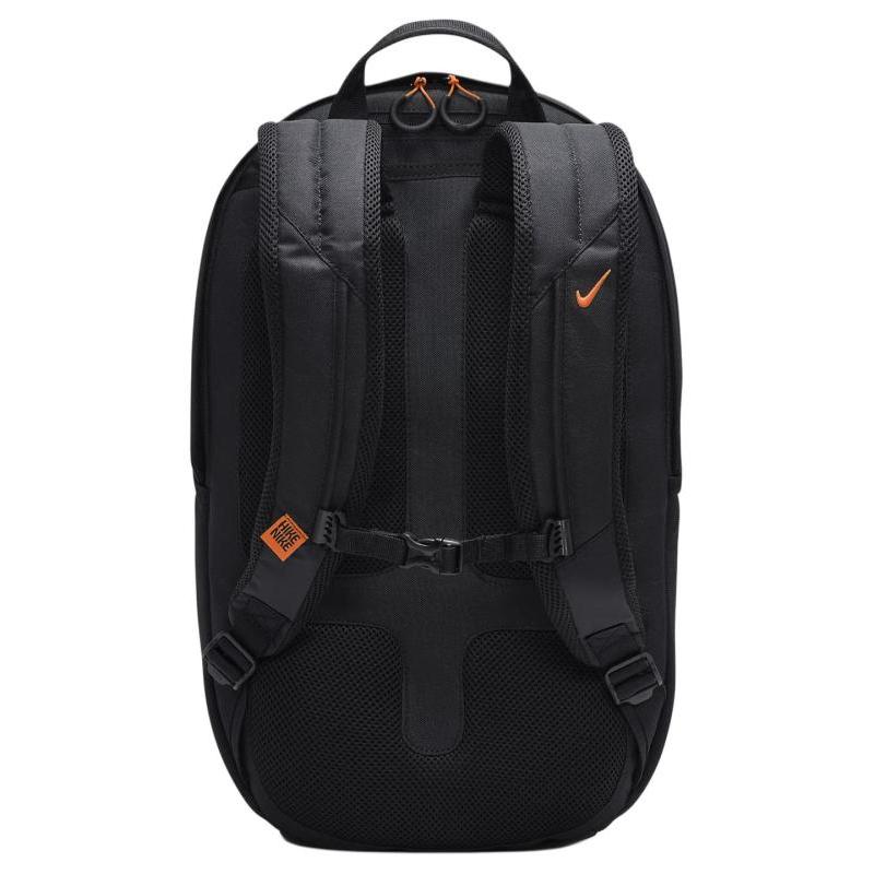 Nike Fabric Backpack Regular Unisex Black & Coal Black & Dutch Orange Casual