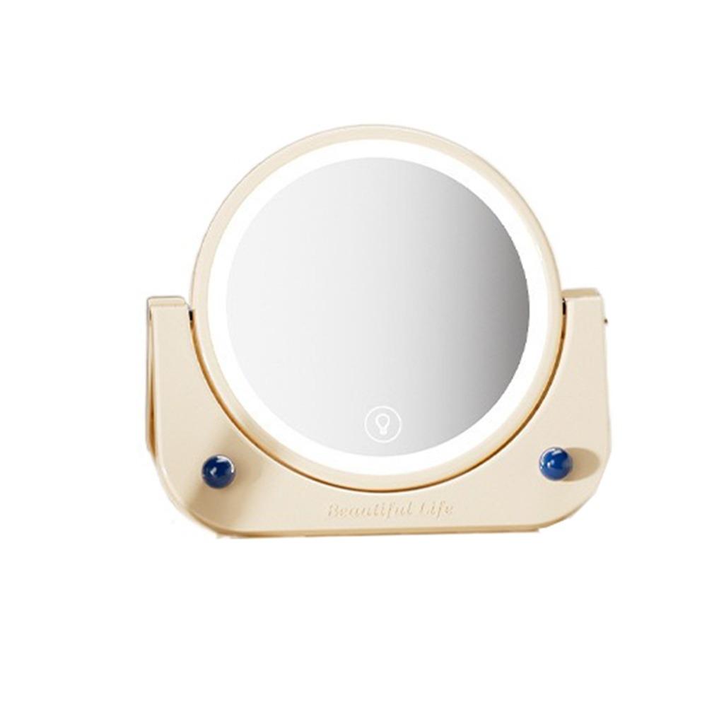 

Foldable LED Makeup Mirror Free Standing Lighted Desktop Mirror Student Dormitory синий