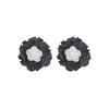 Oversized 3D Floral Earrings Women Zinc Alloy Studs In Pastel Bold Colors Lightweight Chic Statement Jewelry