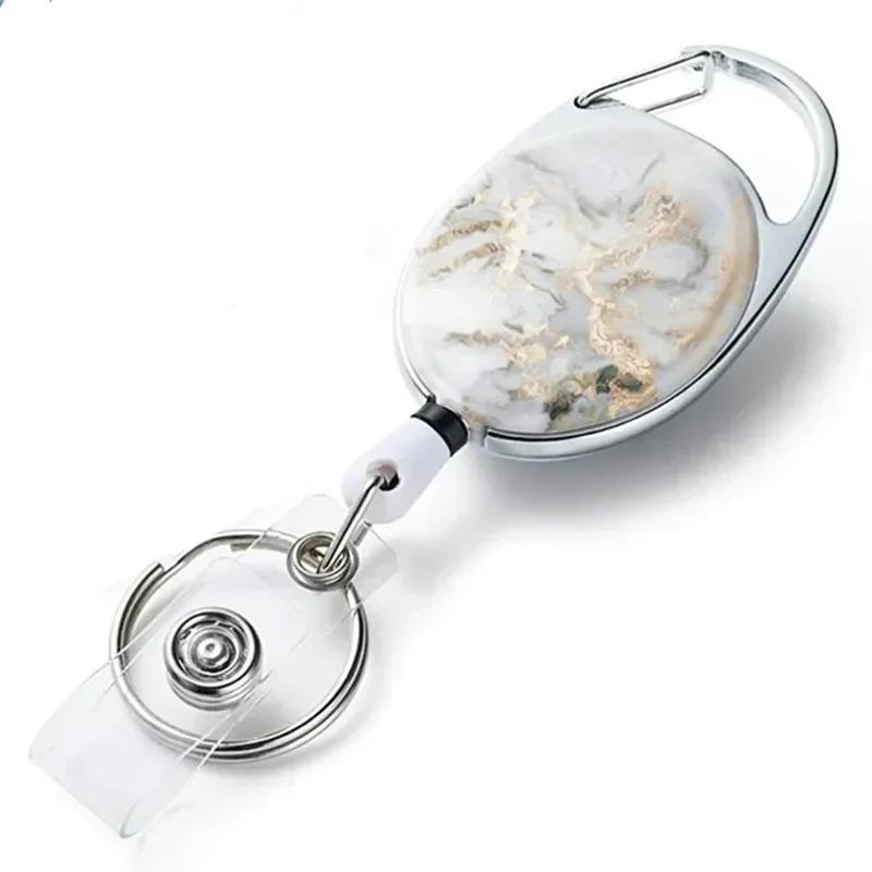 1pc Retractable Badges Holder Nylons Cord Keyrings Quality Retractable Keychains Name Tag Holder Keyring ID Card Key Ring