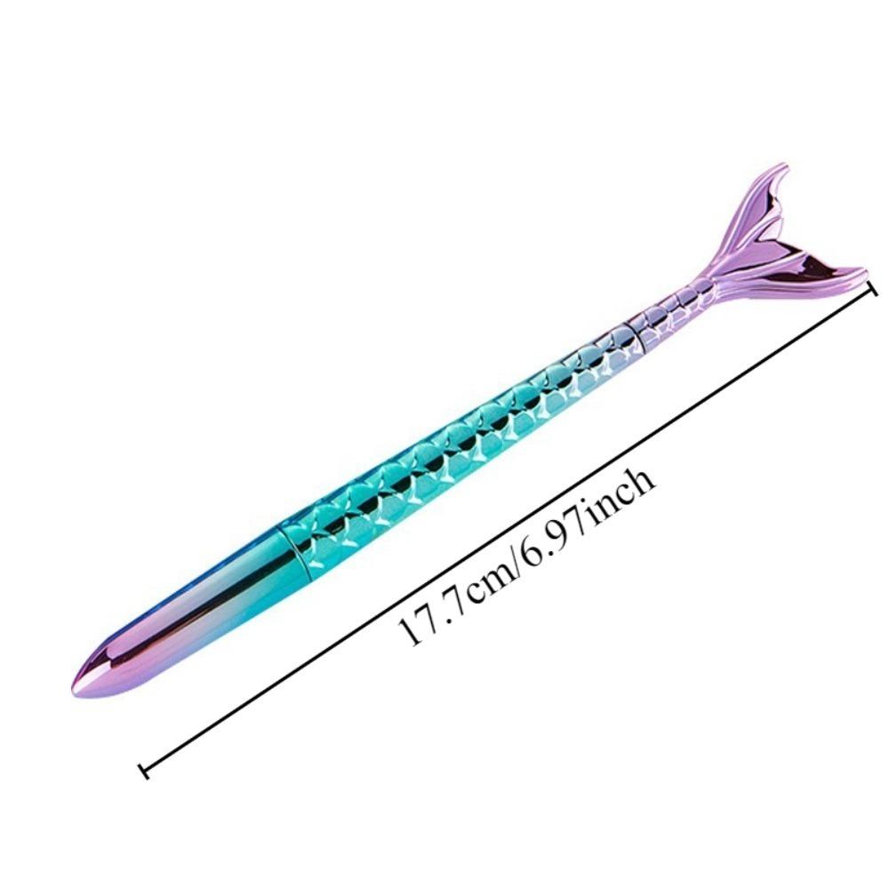 4 Pcs Ins Minimalist Mermaid Ballpoint Pen Black Small Fresh Personality Girl Style