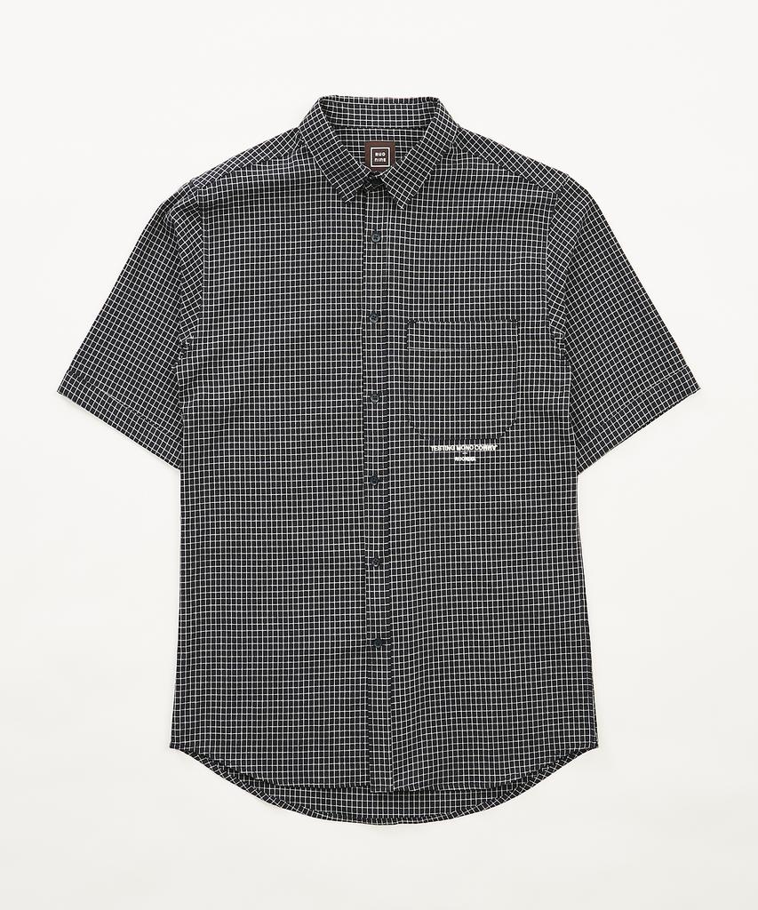 RUONINE Check Short Sleeve Shirt Gck_Navy(L)