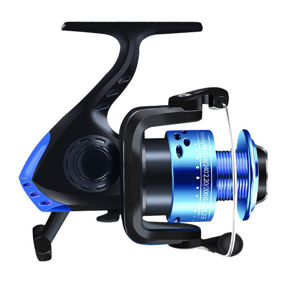 

Складная рыболовная катушка с леской 50 м 5.2:1 спиннинг 200 тип прялка с металлической катушкой используется для морской рыбалки на карпа на открытом воздухе в пресной воде и соленой воде синий