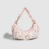Sac à main plissé en dentelle à pois, sac bandoulière à cordon et fermeture éclair, sac fourre-tout pour les trajets quotidiens