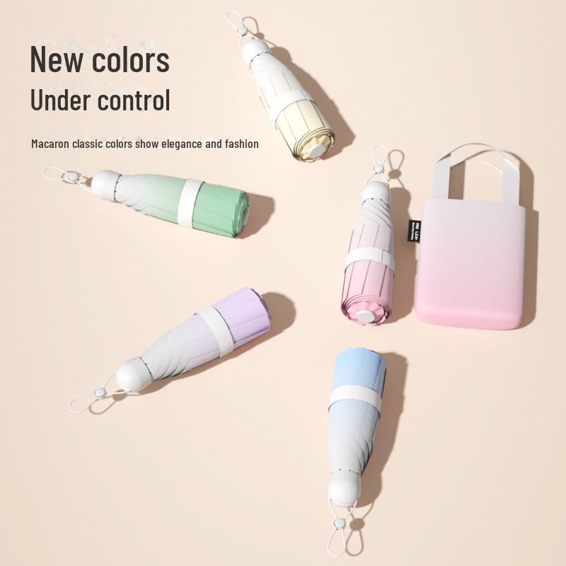 High-End Women's Folding Umbrella: Dual-Use for Sun and Rain, UV Protection, 50% Off Capsule Design