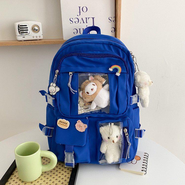 

Женский нейлоновый рюкзак в корейском стиле 2023 года - Большой вместимости для старшеклассниц