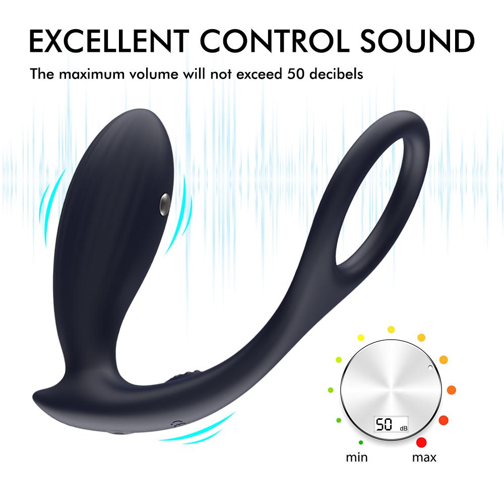 Männlicher G-Punkt 7-Frequenz-Analplug und hinterer Hof-Pull-Perlen-Spielzeug-Prostata-Massagegerät, das Vibrations-Verschlussring auflädt