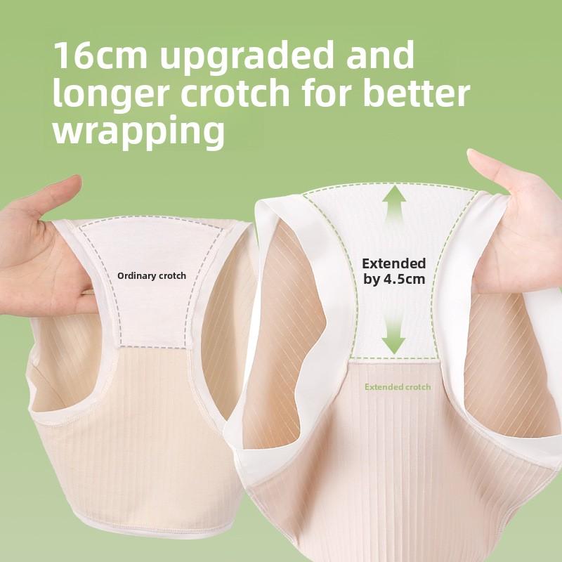 Plus Size Women's Spring and Summer Pure Cotton Seamless Extended Crotch 7A Antibacterial Briefs