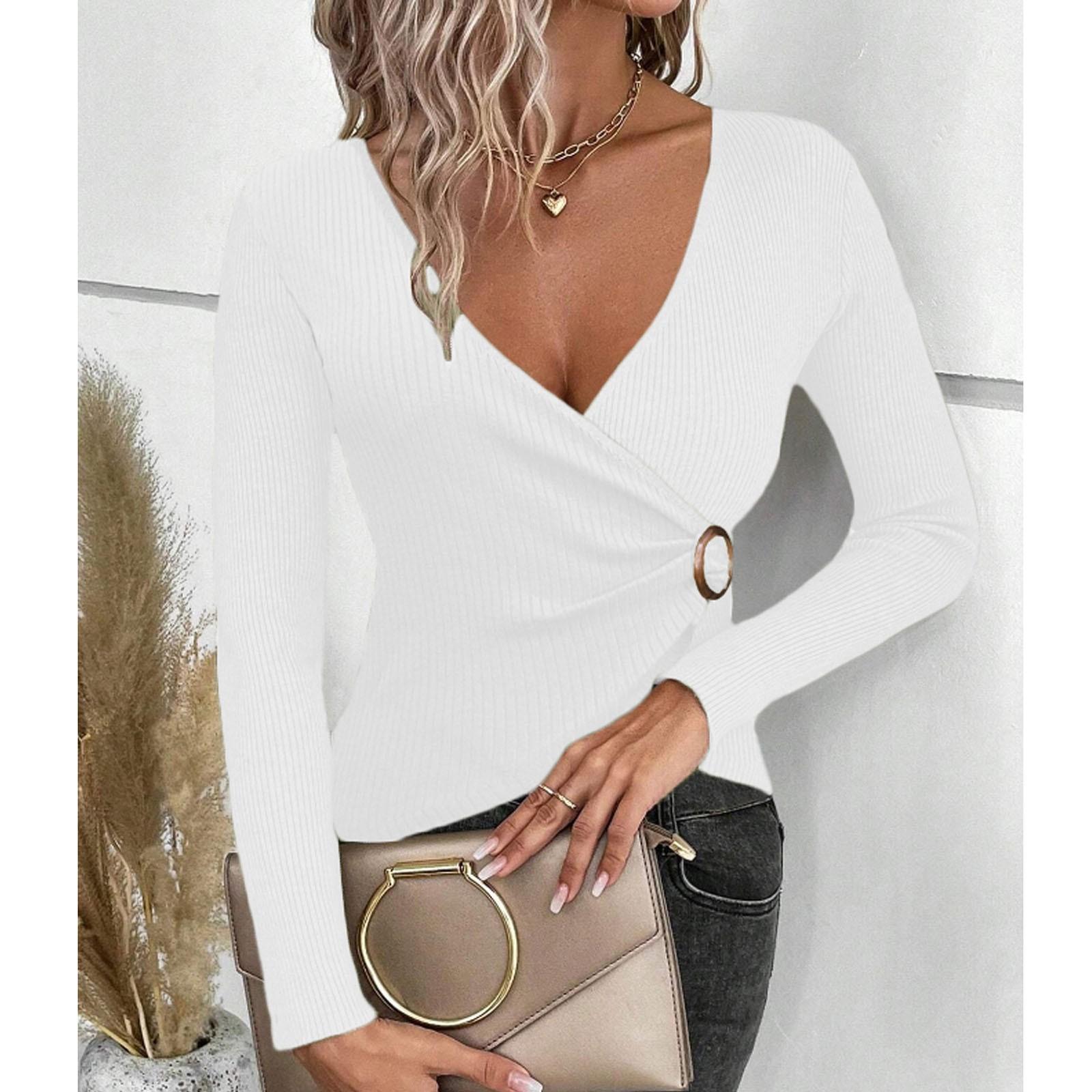 

Женский свободный повседневный свитер с перекрестными асимметричными узорами, базовый свитер, топ, базовый свитер, топ XL белый