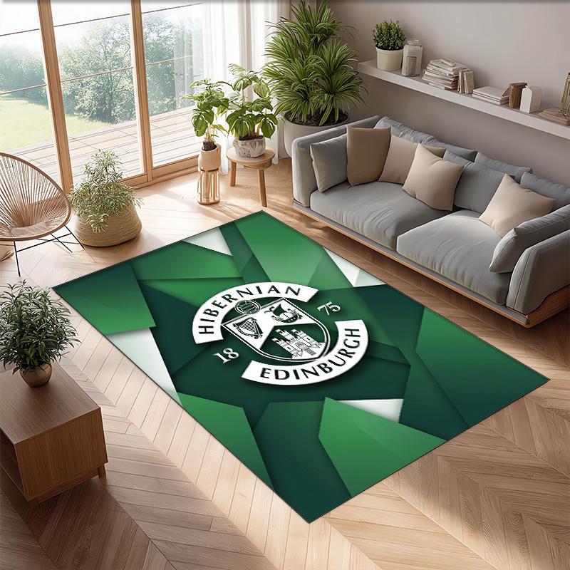 Hibernian FC Fußballmuster Weicher Teppich Rutschfeste Indoor-Bodenmatte Sportdekorationsmatte für Schlafzimmer