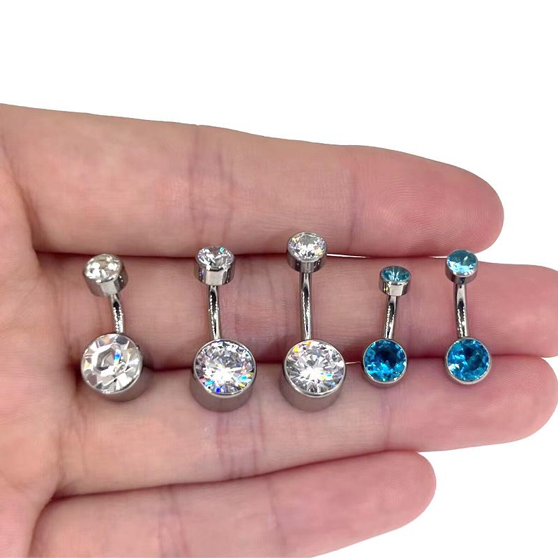 Doppelzylinder Zirkon Bauchnabelring: 14G 6/8/10mm Stab G23 Titan, 2022 Neu