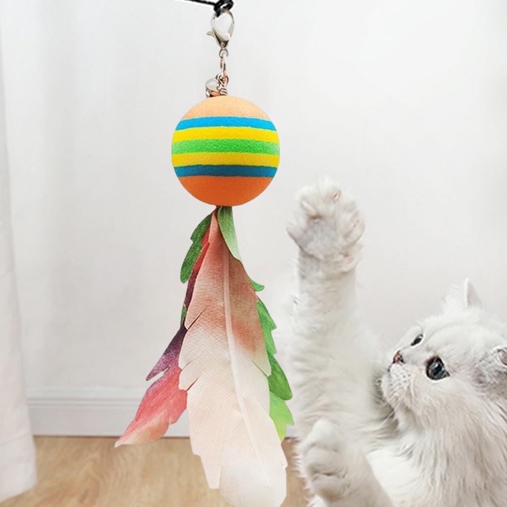 Simulation Bird Interactive Cat Toy Funny Feather Cat Stick with Bell Cat Playing Teaser Wand Toy for Kitten Cat Supplies