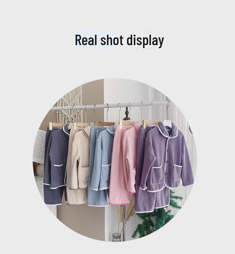 Seturi de Haine de Casă din Fleece pentru Copii pentru Toamnă/Iarnă - Seturi de Pijamale și Pantaloni pentru Băieți și Fete, Ținute Călduroase Părinte-Copil