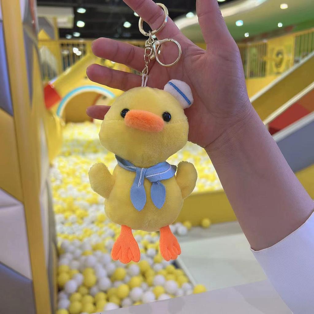 Korean Cute Duck Heart Charm Plush Pendant