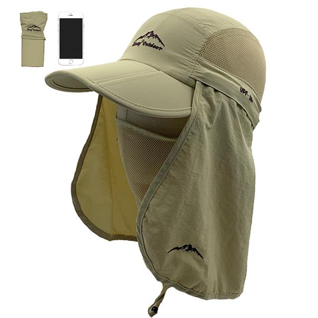 Foldable Quick Drying Waterproof 360 Visor Hat UV Protection Baseball Cap Men Shawl Sun Hats Women Dual Use Fishing Hiking Cap