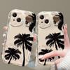 Summer Black Coconut Tree iPhone16promax for Apple 15plus Anti-drop 15 Transparent 14 Soft Creative Xs