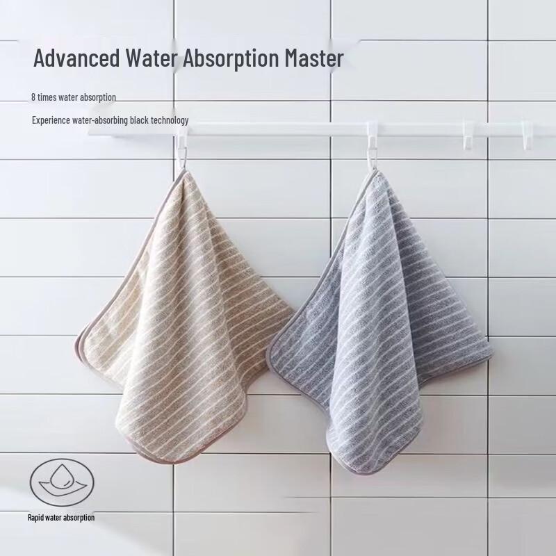 Sanli Coral Fleece Extra Thick Face Towel, Vertical Stripe (3-Pack)