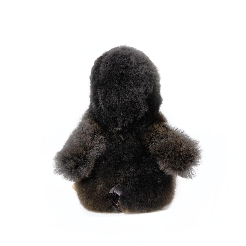 INJOI Plush Animal, Natural Alpaca Fur, Rare, Fluffy, Handmade, Cute, Perfect Gift for Anniversaries and Special Occasions (Penguin, 22cm, Black,