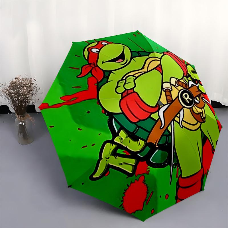 1pc Turtles, Ninja Auto Cute Personality Umbrella | Portable Foldable 8-Rib, Cute Halloween & Christmas Gift for Outdoor, Casual Accessory, Durable Ca