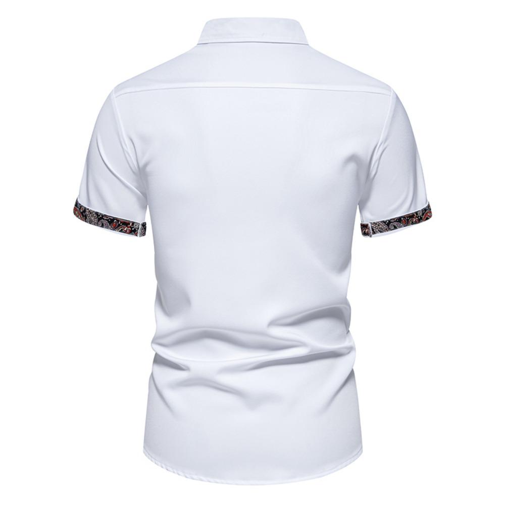 Pánská ležérní košile s krátkým rukávem Formální kostkovaná límcová košile Tide na knoflíky pro muže Polokošile Pánská slim fit trička