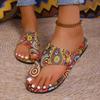 South East Asia 2025 flat bottom large size printing famous style cool slippers summer new set toe Roman style foreign trade slippers